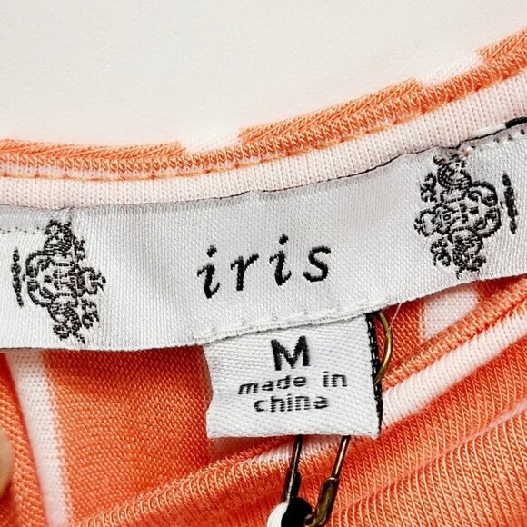 Orange & White Striped Sleeveless A-Line Dress Medium Lightweight Casual Size M - Picture 4 of 16